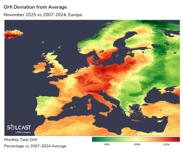 Europa dividida por el sol: el contraste solar entre el este y el oeste en noviembre
